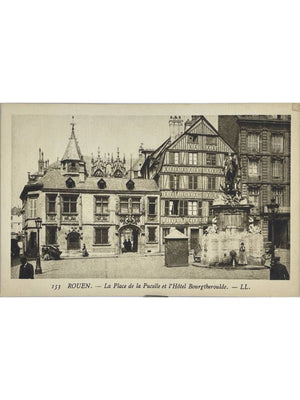 Rouen – Place de la Pucelle et Hôtel Bourgtheroulde – CPA n° 153