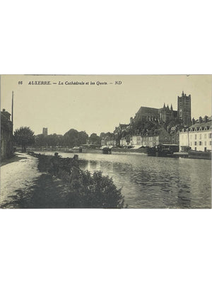 Auxerre – Cathédrale Saint-Étienne et quais de l'Yonne – CPA ND n°16