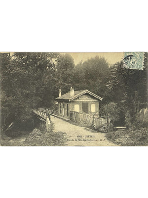 Créteil – Entrée de l'île Sainte-Catherine et passerelle – CPA n° 1985