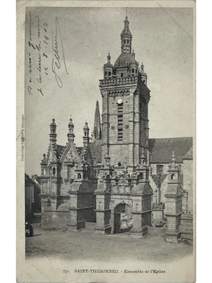 Saint-Thégonnec – Ensemble de l'église et enclos paroissial – CPA Villard n° 751