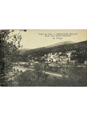 Riols – Ardouane, École libre Saint-Benoît et le village – CPA