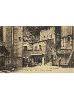 Rocamadour – Le parvis des églises du sanctuaire – CPA ancienne n° 7