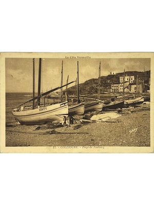 Postkarte – Collioure – Plage du Faubourg und Fischerboote – Éditions Gaby Nr. 17