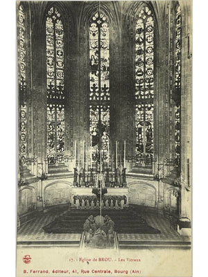 Bourg-en-Bresse – Église de Brou, les vitraux – CPA n°17
