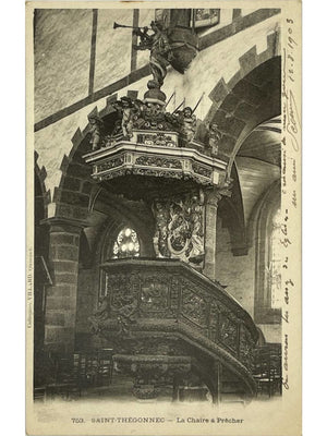 Saint-Thégonnec – La chaire à prêcher de l'église – CPA Villard n° 753