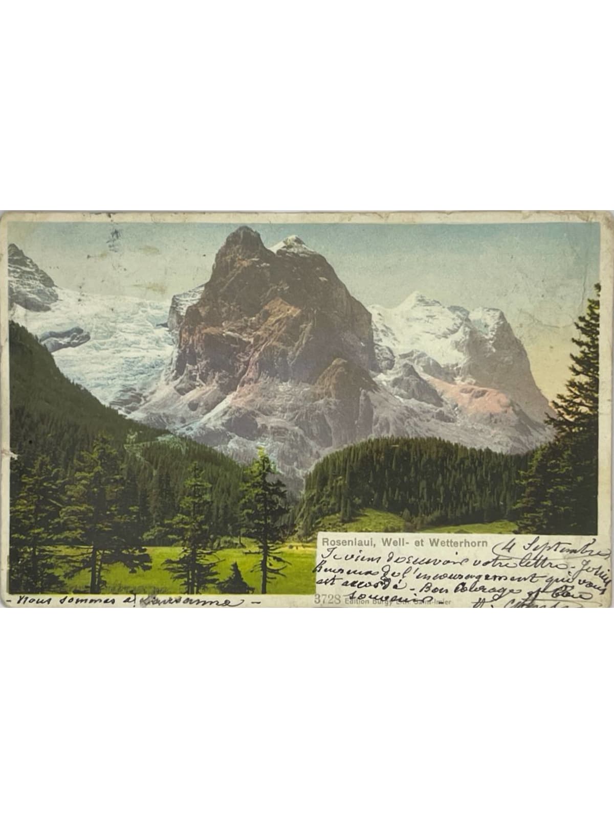 Recto de la carte postale