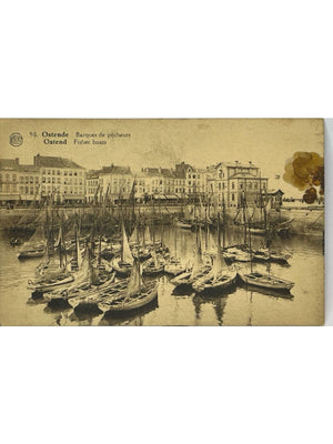 Ostende – Barques de pêche dans le port – CPA n° 90