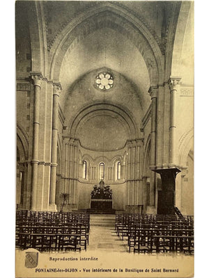 Fontaine-lès-Dijon – Intérieur de la basilique Saint-Bernard – CPA vers 1930