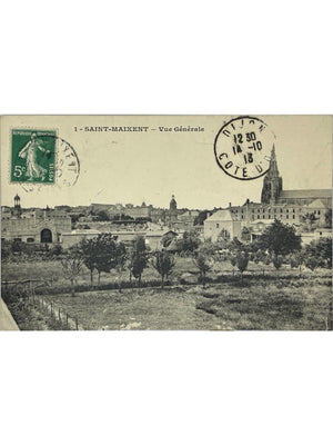 Saint-Maixent-l'École – Vue générale et clocher – CPA 1913