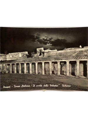 Pompéi – Thermes stabiennes, cour de la palestre de nuit – CPSM