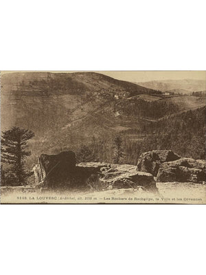 Lalouvesc – Rochers de Rochelippe, ville et Cévennes – CPA Ardèche n° 8148