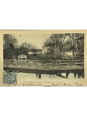 Créteil – Le Tour de Marne, la passerelle – CPA n°16, 1904