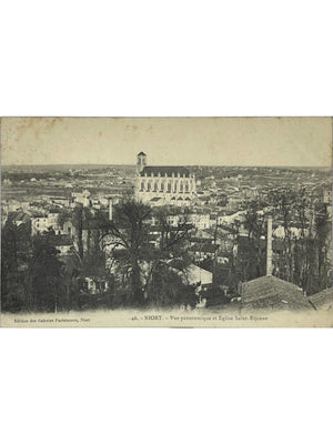 Niort – Vue panoramique et église Saint-Étienne – CPA n° 46, 1907