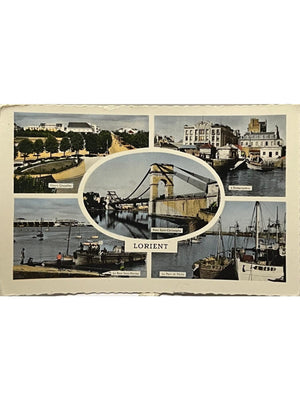 Carte postale – Lorient – Port, pont Saint-Christophe et base sous-marine – Carte multivue