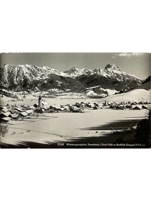 Tannheim Tyrol – Village sous la neige et massif Rotflüh-Gimpel – CPSM