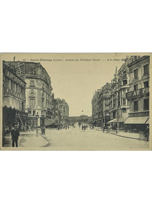 Saint-Étienne – Avenue du Président Faure, rue animée et commerces – CPA