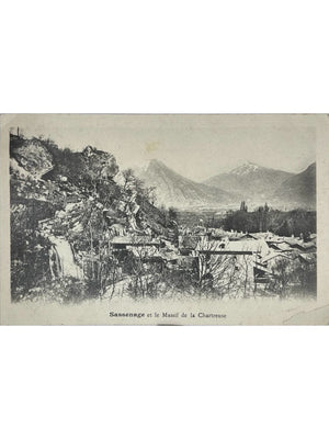 Sassenage et le massif de la Chartreuse sous la neige – CPA ancienne