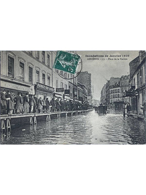 Asnières-sur-Seine – Inondations de janvier 1910, place de la Station – CPA n°13