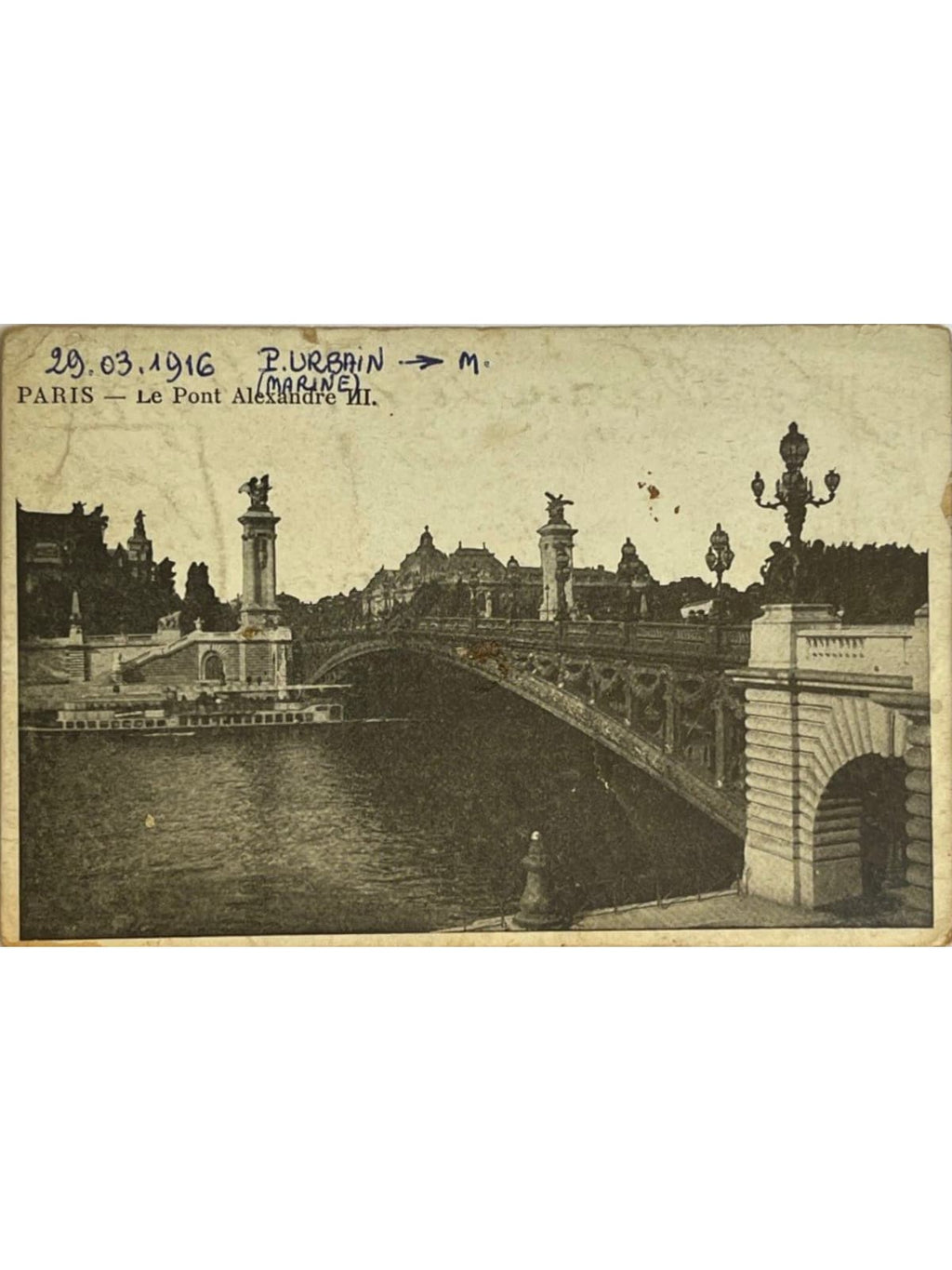 Recto de la carte postale