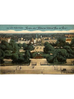 Le Havre – Jardin de l'Hôtel de Ville et rue de Paris – CPA n° 129