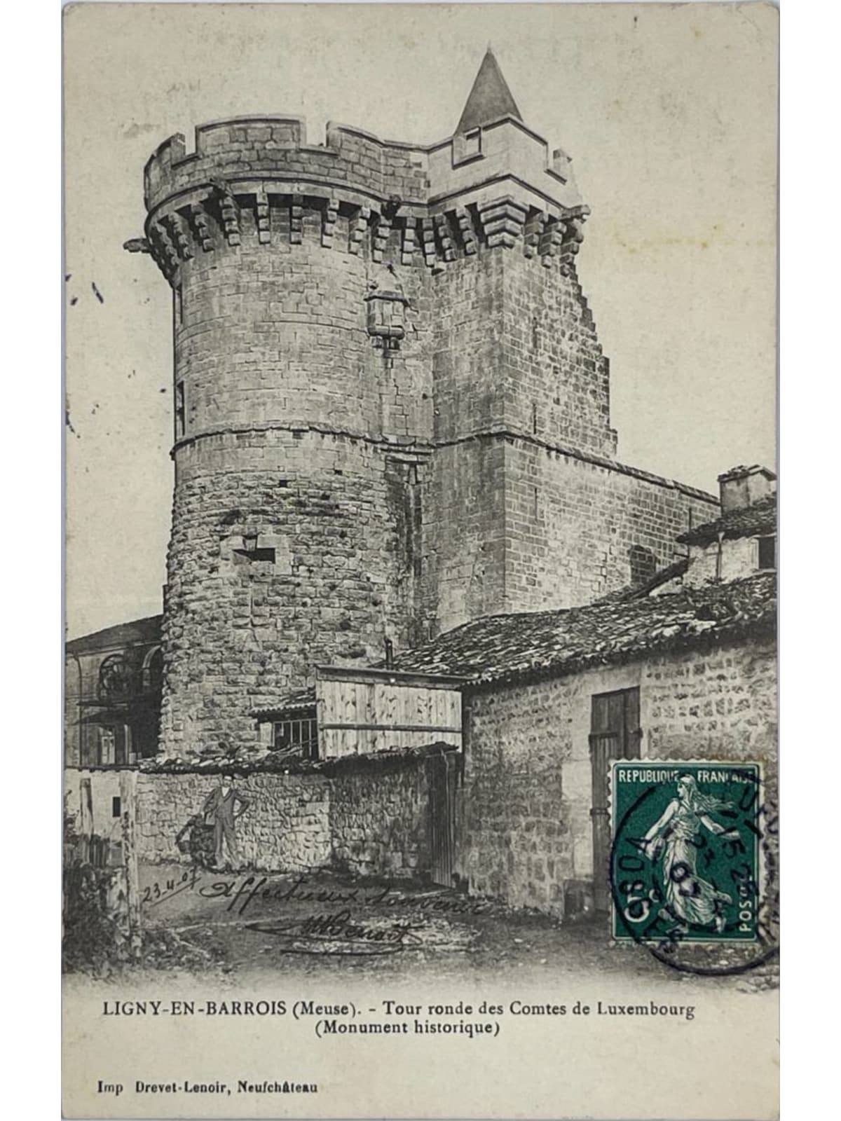 Recto de la carte postale