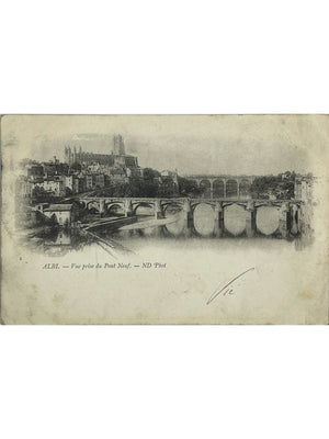Albi – Vue prise du Pont Neuf, ponts et cathédrale – ND Phot – CPA