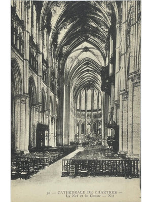 Chartres – Cathédrale Notre-Dame, la nef et le chœur – CPA n°30