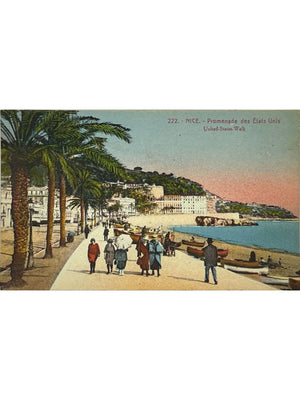 Nice – Promenade des États-Unis, front de mer animé – CPA Giletta n° 222