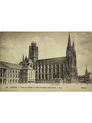 Rouen – Place de l'Hôtel-de-Ville et église Saint-Ouen – CPA Selecta n° 52