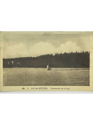 Lac des Settons – Promenade sur le lac avec voilier – CPA n° 2
