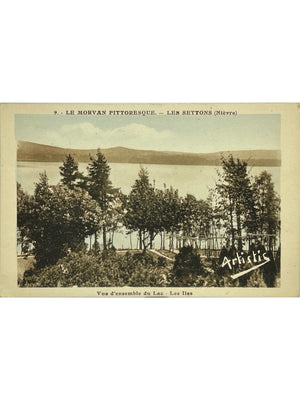 Les Settons – Vue d'ensemble du lac et les îles – Nièvre – CPA
