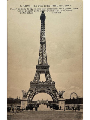 Paris – Tour Eiffel, Grande Roue et télégraphie sans fil – CPA n° 7