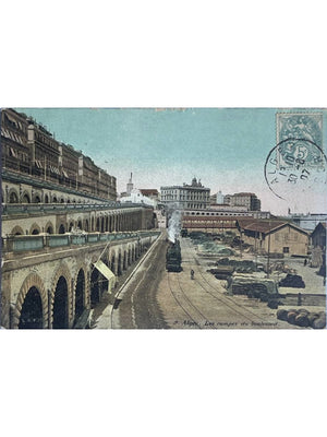 Alger – Les rampes du boulevard et voies ferrées – CPA colorisée n° 9