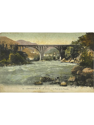 Lantosque – Le pont sur la Vésubie – CPA colorisée n° 55