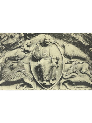 Carte postale – Chartres – Cathédrale, tympan du portail occidental – G. Foucault n° 325