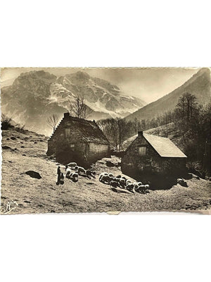 Carte postale – Les Pyrénées – Pâturages, cabanes de bergers et troupeau – Éditions ALIX n° 599