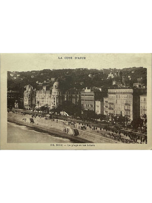 Nice – La plage et les hôtels, hôtel Negresco – CPA n° 215