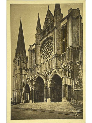 Carte postale – Chartres – Cathédrale, portail sud et Vieille Tour – Éditions Yvon