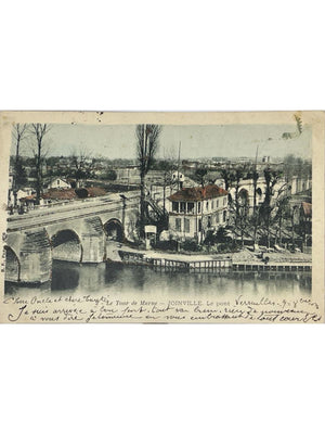Joinville-le-Pont – Le Tour de Marne et le pont – CPA colorisée 1903