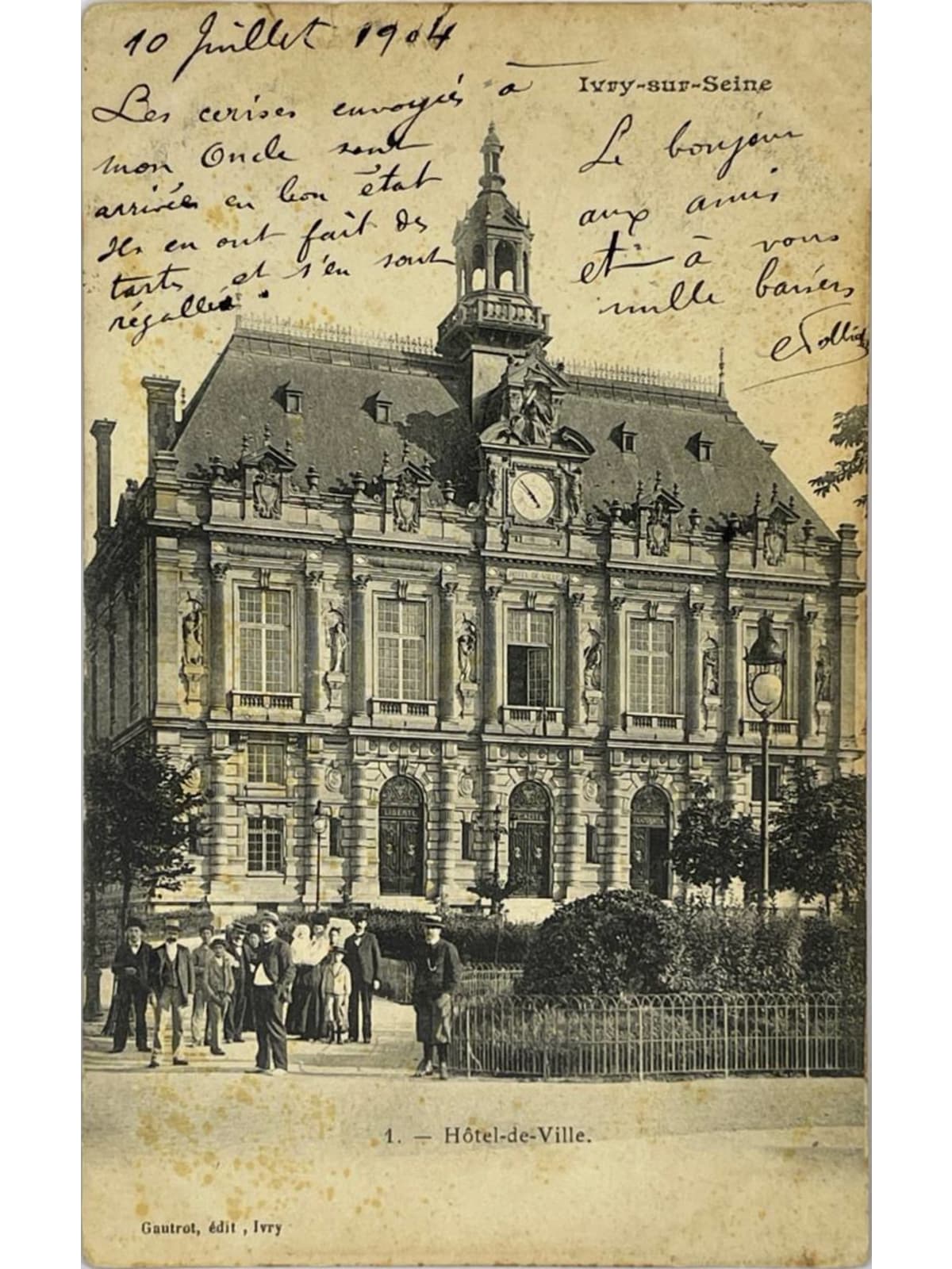 Recto de la carte postale