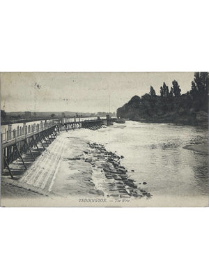 Teddington – The Weir, barrage sur la Tamise – CPA 1909