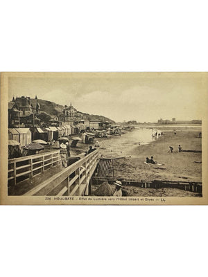 Carte postale – Houlgate – Plage et Hôtel Imbert vers Dives – LL n°224