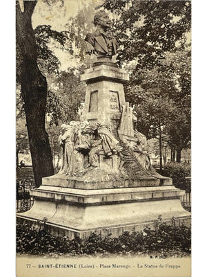 Saint-Étienne – Place Marengo, statue de Frappa – CPA n° 77
