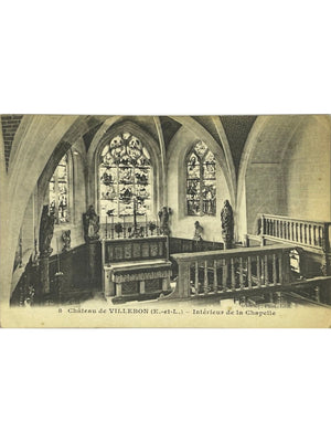 Villebon (Eure-et-Loir) – Château, intérieur de la chapelle – CPA n° 8