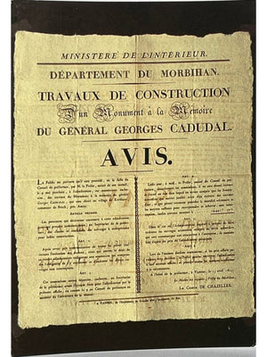 Vannes – Affiche de 1825 pour le monument à Georges Cadoudal – Carte n° 36
