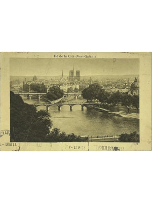 CPA Paris – Île de la Cité et Vert-Galant, Notre-Dame et ponts – 1931