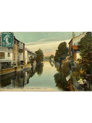 Épinal – Le canal et les Grands Moulins – LL n°14 – CPA 1908