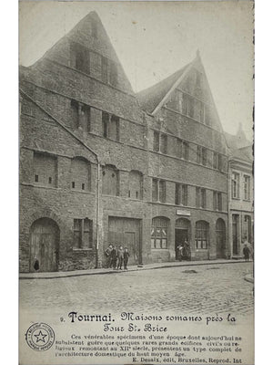 Tournai – Maisons romanes près de la Tour Saint-Brice – CPA ancienne
