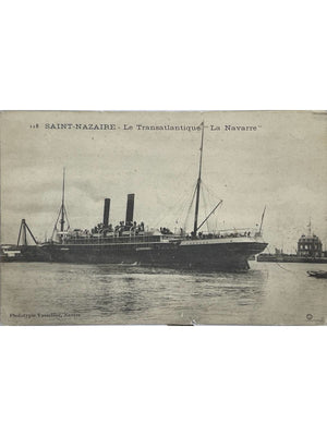 Saint-Nazaire – Transatlantique La Navarre au port – CPA n° 118