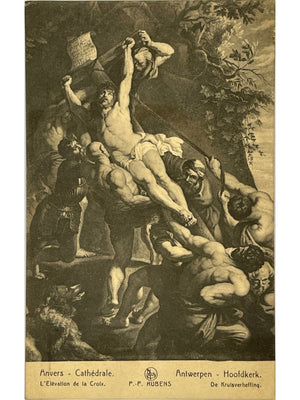 Anvers – Cathédrale, L'Élévation de la Croix de Rubens – CPA 1927